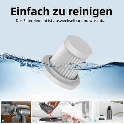 NVKHG Handstaubsauger, Handstaubsauger Akku, 18000Pa Autostaubsauger mit Bürstenloser Motor, 3-Gang Mini Staubsauger, Auto Kabellos Staubsauger für Büro Genutzt, Haus, Küche, Tierhaare