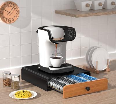 HFHOME 64 Kapselhalter für Tassimo Kapselschublade Metall Kaffeekapselhalter Kapselspender Ständer Kaffeekapselständer Schubladenablage Stapelständer