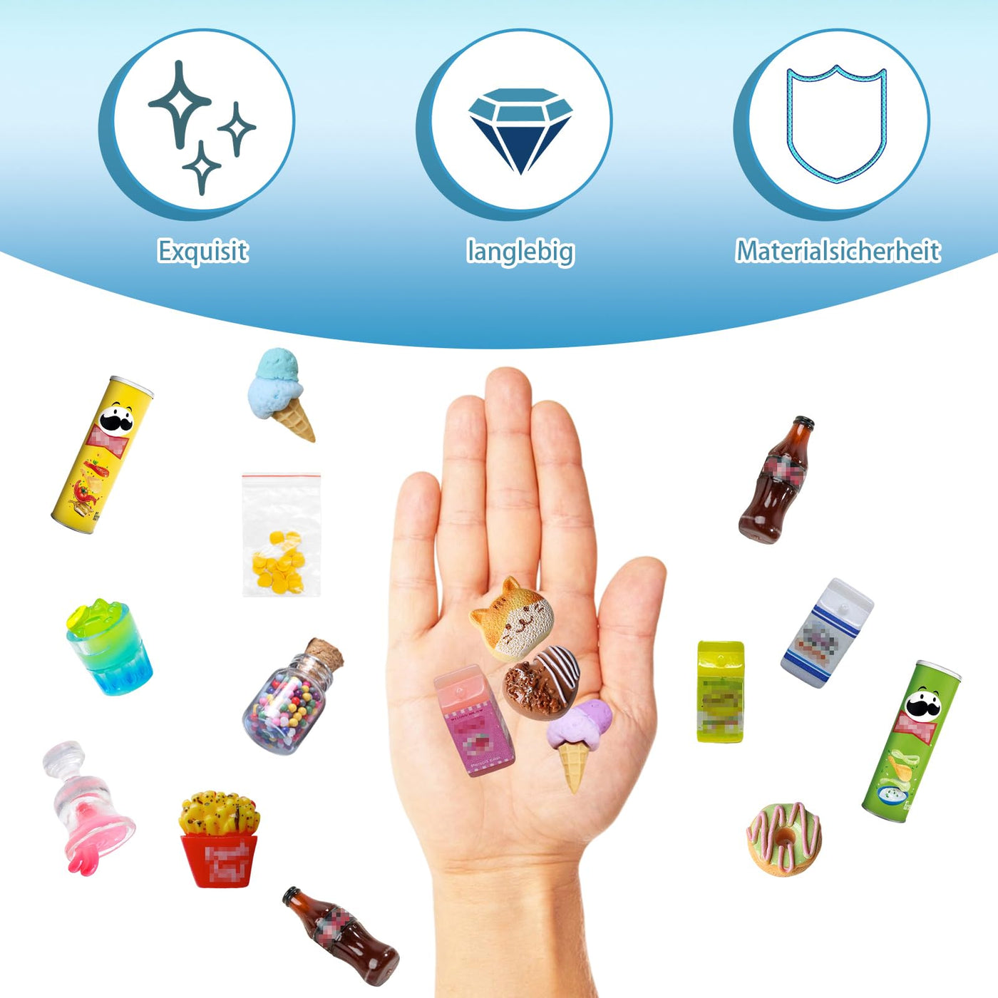 17-teiliges Miniatur Zubehör Set – Wichtel Zubehör Weihnachten – Puppenhaus & Wichteltür Deko – Mini Essen & Getränke aus Harz – 1:12 Maßstab für DIY & Miniaturwelt