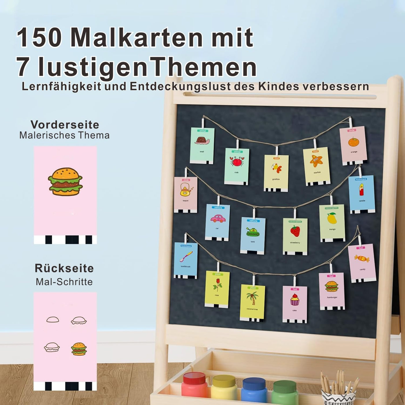 SHENSE Zeichenroboter für Kinder Drawing Robot mit 150 Karten Interaction&17 Color Pens Roboter Kinder Spielzeug Sprachinteraktiver Zeichenprojektor Wiederaufladbar Lernspielzeug für ab 3+Jahren