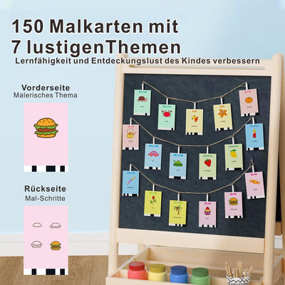 SHENSE Zeichenroboter für Kinder Drawing Robot mit 150 Karten Interaction&17 Color Pens Roboter Kinder Spielzeug Sprachinteraktiver Zeichenprojektor Wiederaufladbar Lernspielzeug für ab 3+Jahren