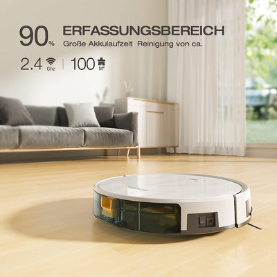 Tesvor Saugroboter mit Wischfunktion,M2 Staubsauger Roboter,6000Pa Starke Saugkraft Roboterstaubsauger,Selbstaufladend,WLAN, 5200 mAh +180 Min.Laufzeit Ideal für Tierhaare,Teppich,Hartboden