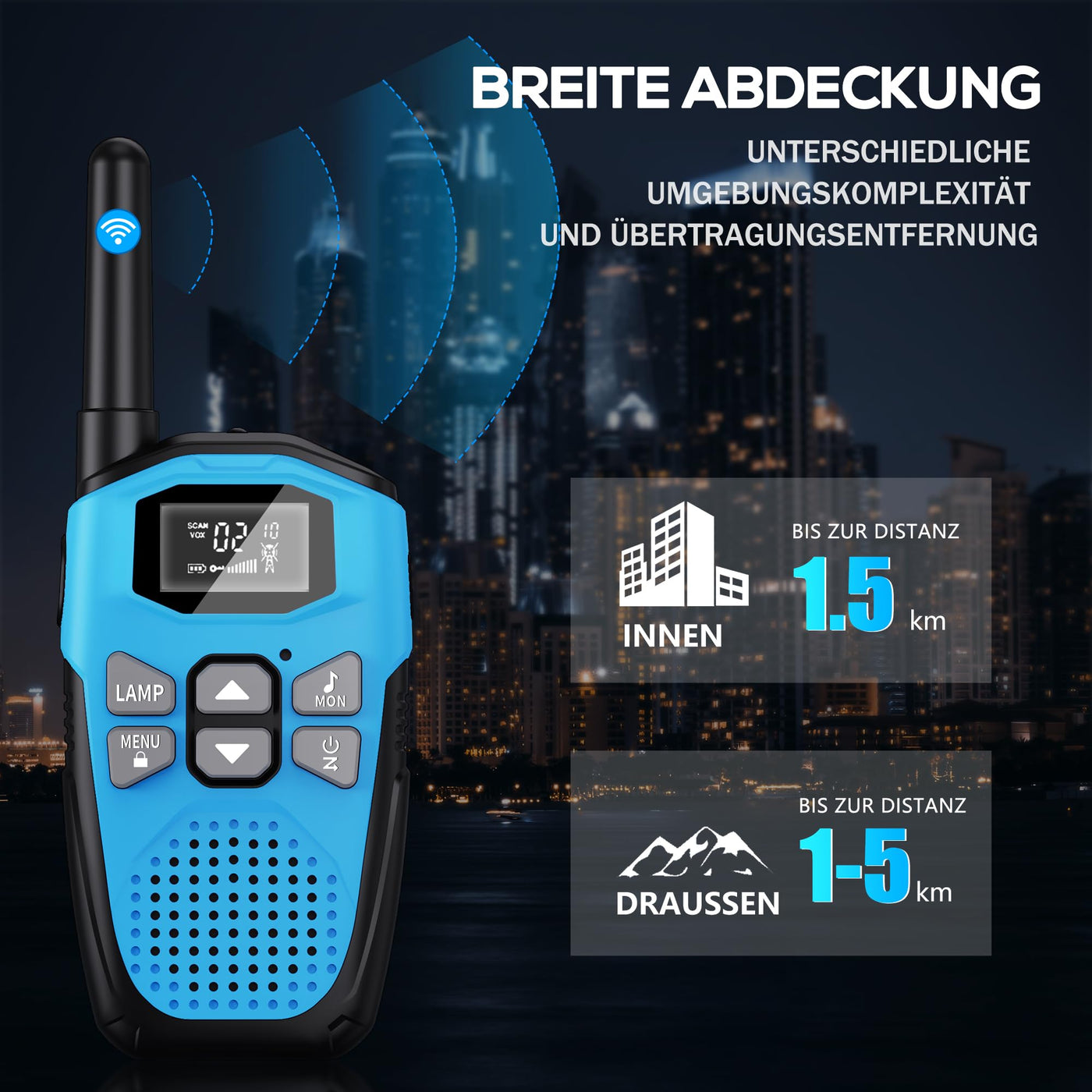 Walkie Talkie 4er Set,NXGKET Walkie Talkie Aufladbar für Erwachsene Kinder Funkgeräte,Große Reichweite 5km Walki Talki mit Li-ion Akku,Walkie Talkies VOX Taschenlampe für Freien, Camping, Wandern