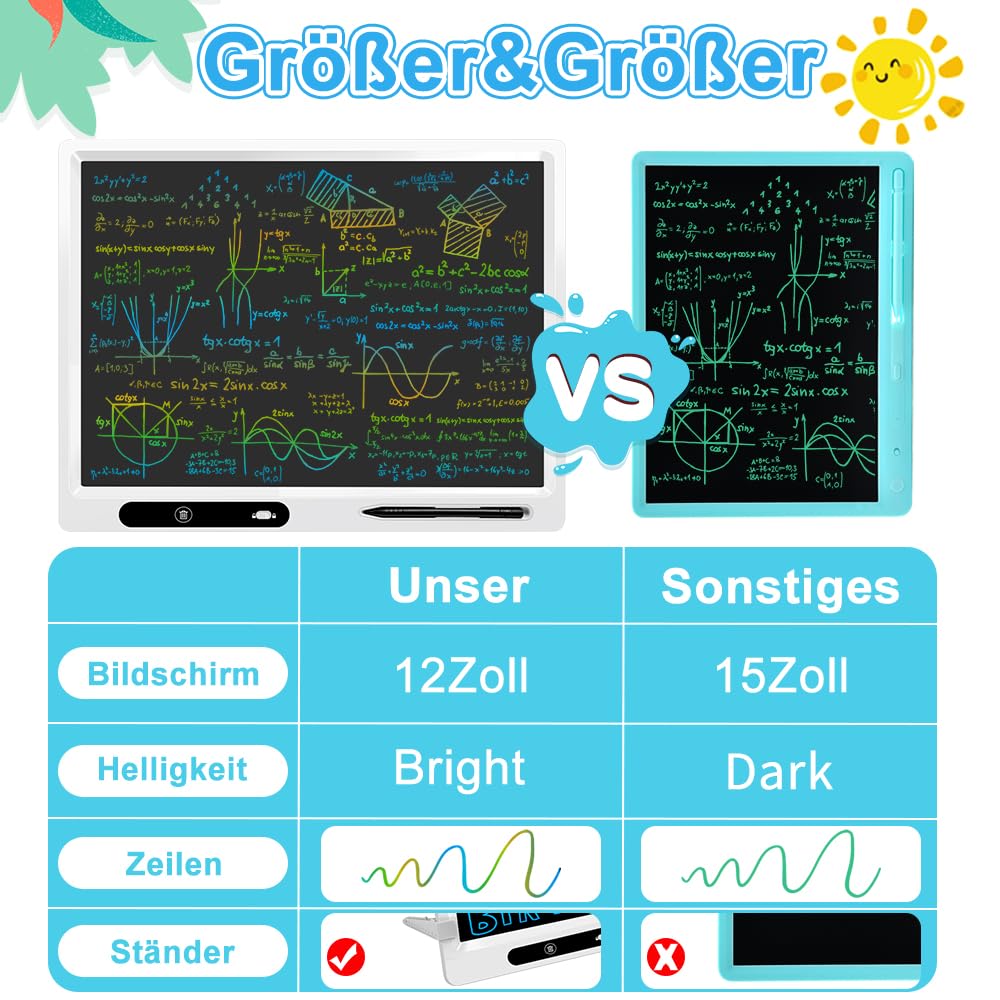 surekuo LCD schreibtafel kinder 22 zoll bunte lcd schreibtafel 2 Stiften und Verstellbarem Ständer, Ist Ein Pädagogisches Lernspielzeug Für Im Alter Von 3-12 Weihnachtsgeschenke