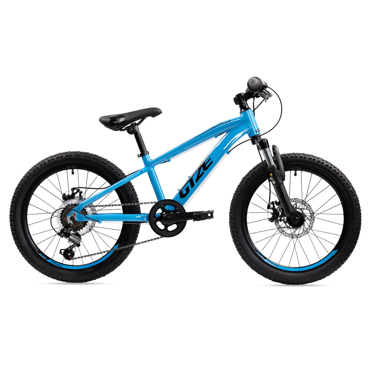 Goetze Sigma 20 x 2.10 Zoll Kinderfahrrad | MTB Hardtail | 6-Gang Kettenschaltung mit Drehgriff | Mechanische Scheibenbremsen | Aluminiumrahmen 11" | Federgabel | ab 115 cm Körpergröße