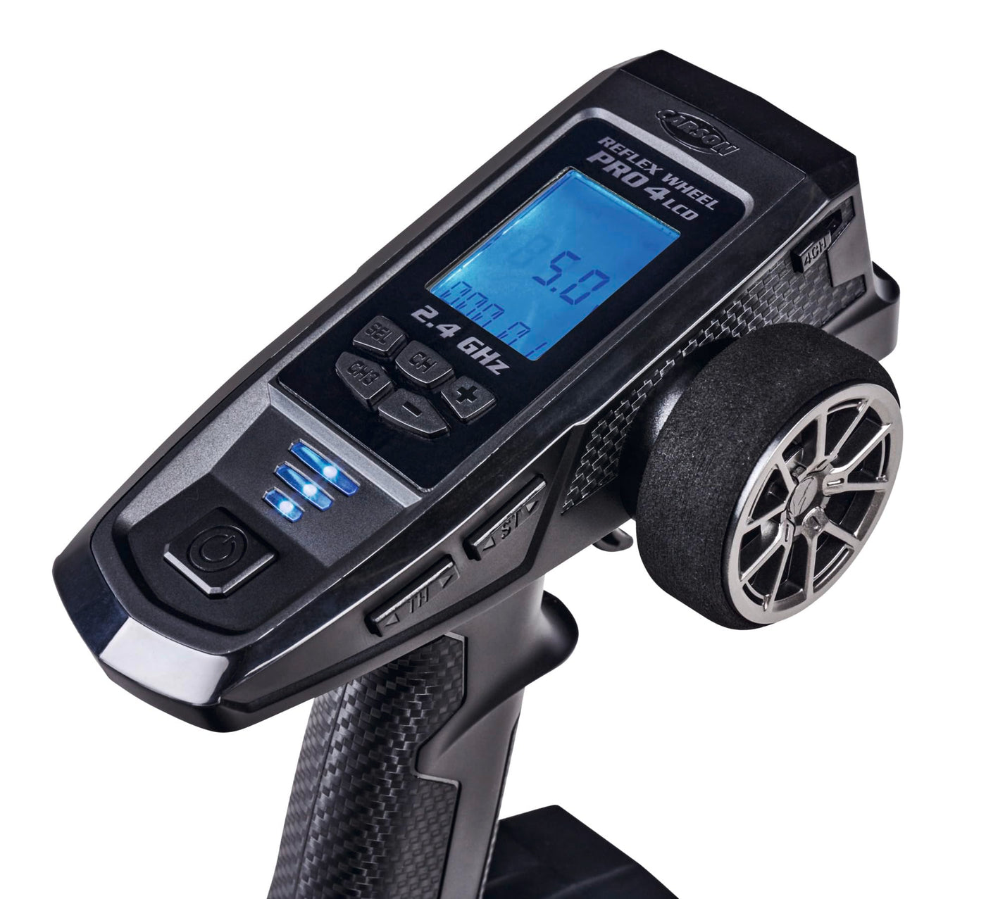 Carson 500500119 FS 4K Reflex Wheel Pro 4 2.4GHz LCD - RC Zubehör, Modellbauzubehör, Tuning Set, RC Fernsteuerung, Schwarz