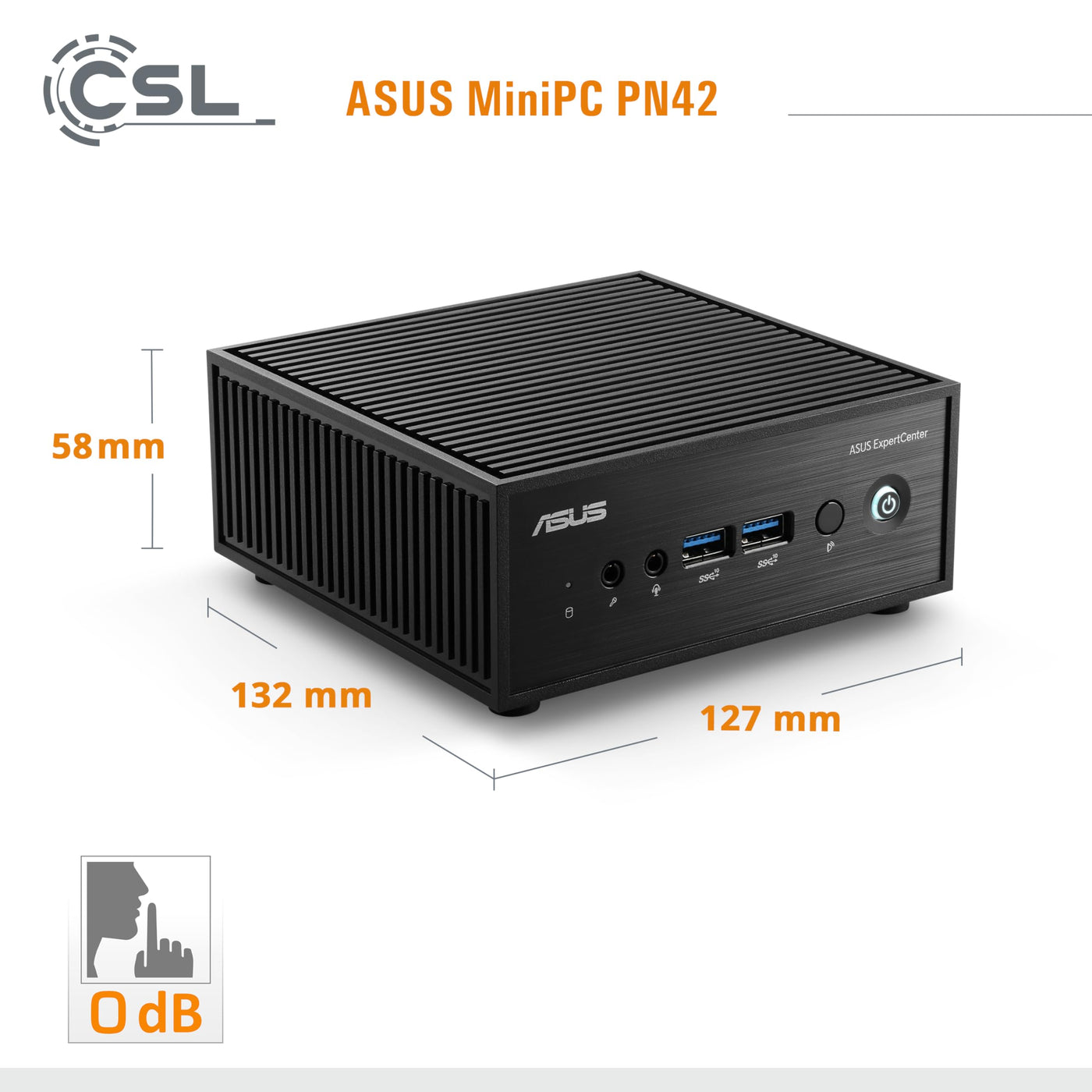 Mini PC ASUS PN42 mit Windows 11 Home, Intel N200 4X 3700 MHz, 1000 GB M.2 SSD, 32 GB DDR4-RAM, Intel UHD Grafik, HDMI 2.0, DP 1.4, USB 3.2, BT 5.1, WLAN