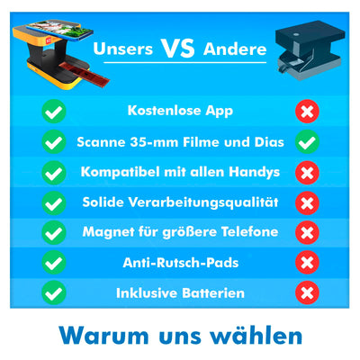 KLIM K2 Mobile Film Scanner 35mm + NEU + Positiv- & Negativ- Dia Scanner + Fotoscanner zum digitalisieren + Diascanner + Deine eigene Entwicklungsstation zu Hause + Dias selbst digitalisieren