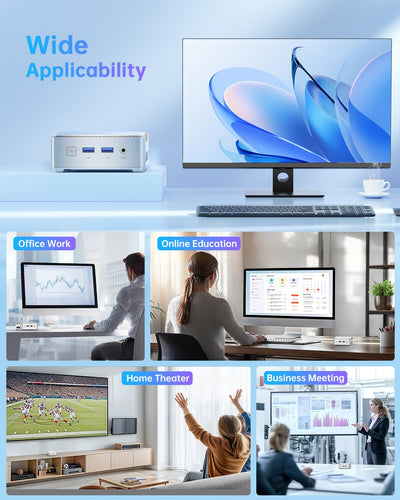 NiPoGi Mini PC Ιntel Alder Lake-N97(bis zu 3,6 GHz), 16 GB DDR4 512 GB M.2 SSD Mini Desktop Computer W-11, Dual-WiFi, HDMI 2.0, DP, 4K UHD Dual Display E2 Mini-PC mit VESA für Schule, Büro, Heim.