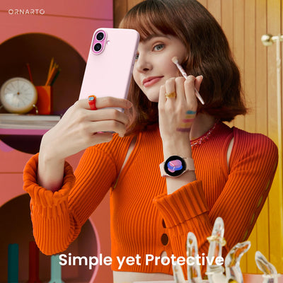 ORNARTO für iPhone 16 Plus Hülle Silikon 6,7 Zoll, dünne Handyhülle iPhone 16 Plus aus flüssigem Silikon, Kratzfeste und stoßfeste Schutzhülle iPhone 16 Plus Case(2024) - Rosa