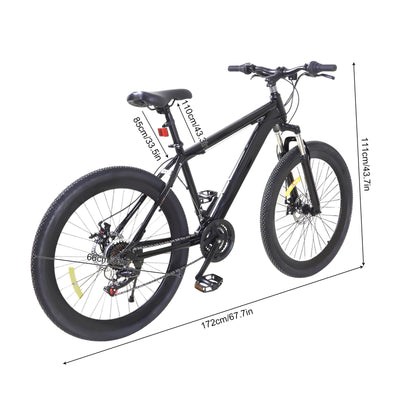 Shiyinge 26" 21-Gang Fahrrad Mountainbike MTB Siebenteiliges Positionierschwungrad Jungen MäDchen Erwachsene City Bike Bicycle Mit Lenker Geeignete Unisex Kohlenstoffstahl FahrräDer Leichtgewicht