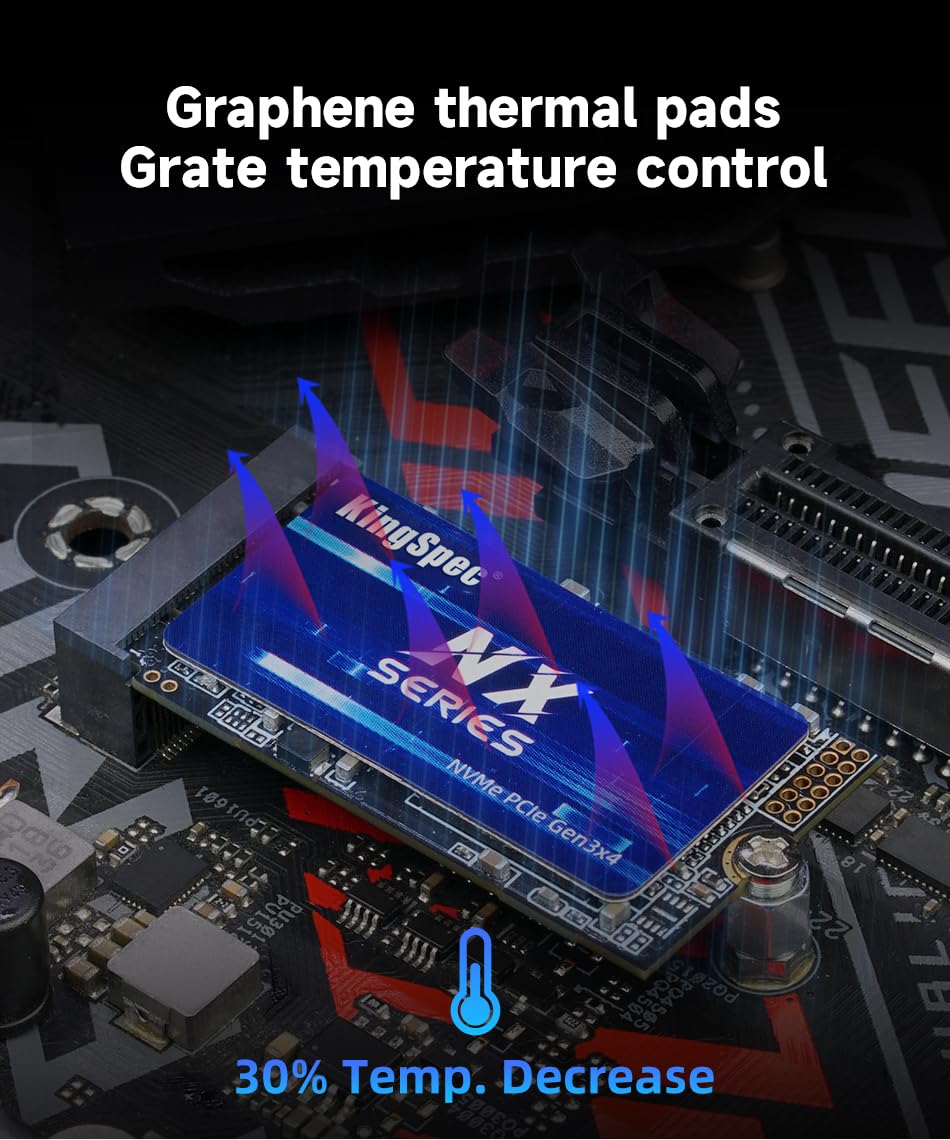 KingSpec 128GB M.2 2242 NVMe SSD - Up to 2200 MB/s Read Speed, PCIe 3.0 SSD with 3D NAND Flash, Compatible with PC, Laptop and Desktop