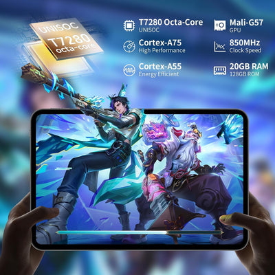 TECLAST T65 Tablet 13,4 Zoll Android 15 Tablets 120Hz Display, 4G LTE Dual SIM, 2.2GHz Gaming, 20GB RAM+128GB ROM(4TB TF), GPS, Widevine L1, Tabletpc mit USB Anschluss für Streaming, Filme