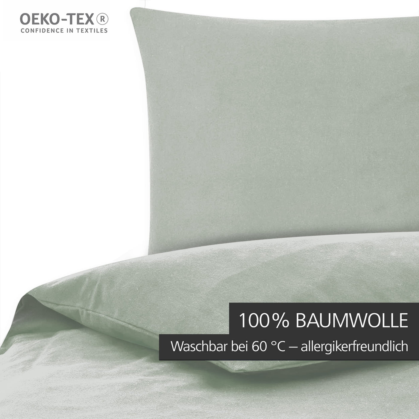 Mixibaby Bettwäsche Bettgarnitur Bettbezug 100% Baumwolle 135x200 155x220 200x200 200x220, Farbe:Hellgrau, Größe:135 x 200 cm