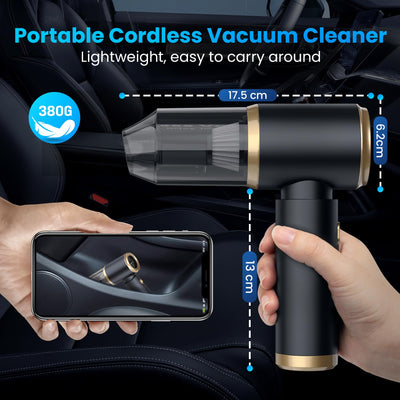 NIBSHOOM Handstaubsauger Akku, 18000 Pa Auto Staubsauger Stark, 4-in-1 Handstaubsauger Kabellos, 4000mAh USB Aufladbar Tragbar Leicht Mini Staubsauger für Auto, Haus & Tierhaar Reinigung
