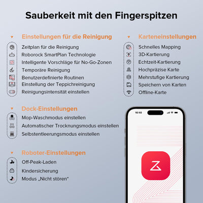 roborock Qrevo Edge S5A Saugroboter mit Wischfunktion,Dual Anti-Tangle-System,17.000Pa,FlexiArm Design™ Kantenreinigung,Hebarem Wischmopp,75℃ Heißwasser-Moppwäsche (Weiß)