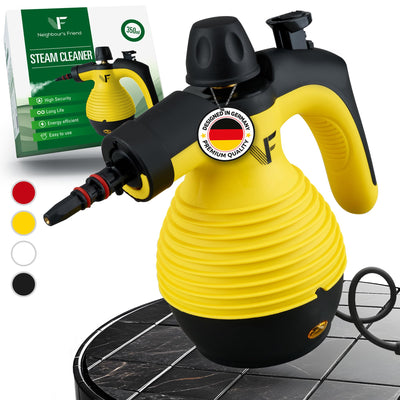 Neighbour's Friend® Dampfreiniger Handgerät mit vielen Aufsätzen 350ml Tank I Leistungsstarker Handdampfreiniger 3,5 Bar I Dampf Gerät Fenster mit Dampfregulierung