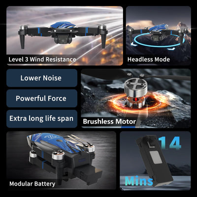 TTROARDS TT19LCD Drohne mit 4k Kamera, FPV Drohne mit 2.8in LCD Bildschirm, Brushless Motor 270°Hindernisvermeidung Optische Flusspositionierung, Mini Drone für Erwachsene Anfänger