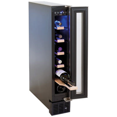 Amica WK 341 101 E Weintemperierschrank/Edelstahloptik / 82,5 cm (H) x 14,8 cm (B) x 52,5 cm (T) / 18 l Nutzinhalt/Elektronische Steuerung/Ventilator/LED-Beleuchtung