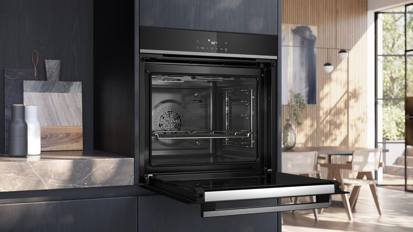 Siemens HB572ABS3, iQ300, Einbau-Backofen 60 x 60 cm, Air Fry, activeClean Pyrolyse Selbstreinung, LED-Touchbedienung, 3D Heißluft, Schnellaufheizung, cookControl10 Automatikprogramme, Edelstahl