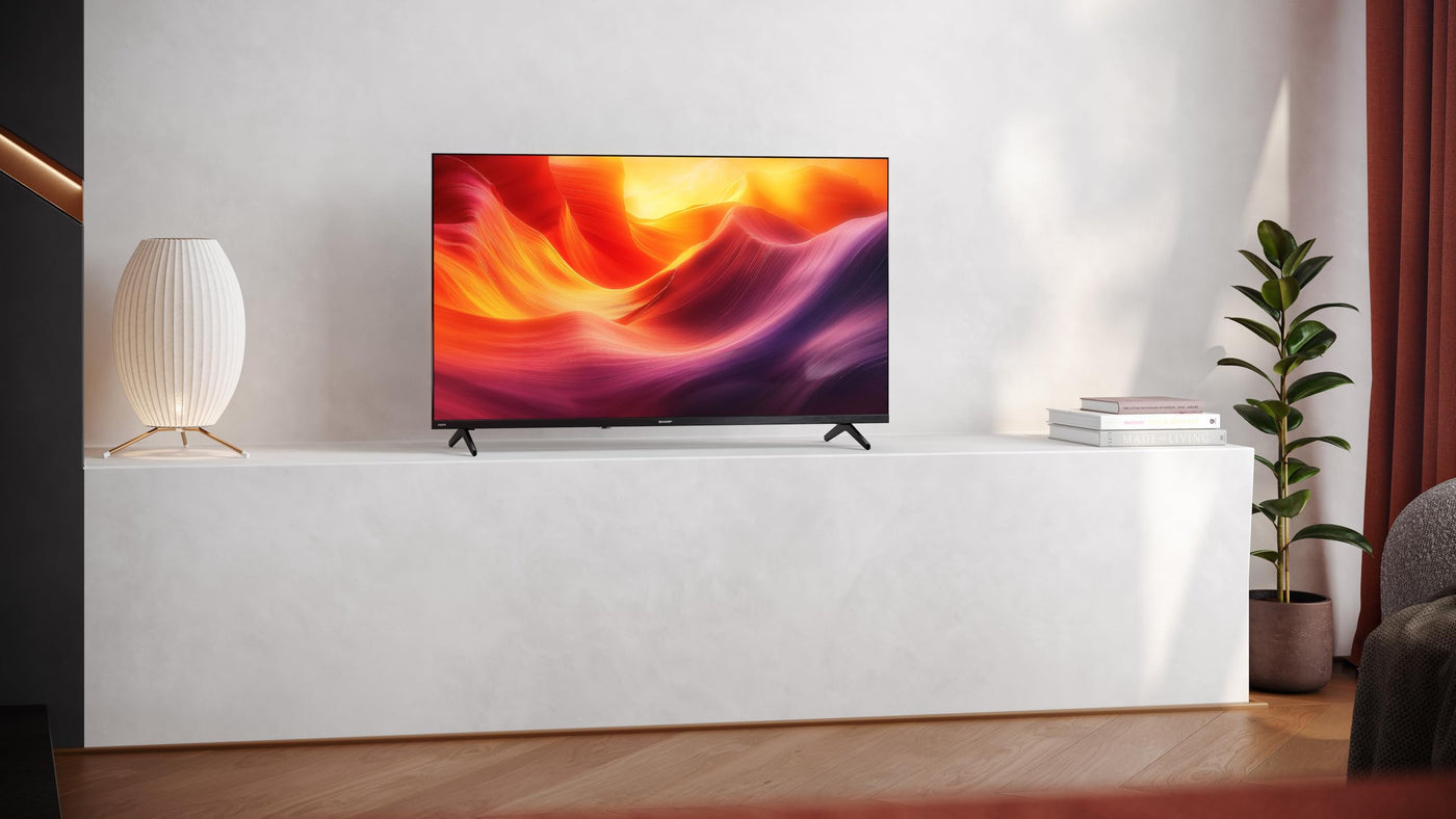 SHARP 40HF3365E – Google TV, 40" FHD, Rahmenlos, 60 Hz, QLED, Google Assistant mit Mikrofon, Chromecast, Bluetooth, 2x8 W Sound, 3X HDMI, 2X USB, Farbe: Schwarz