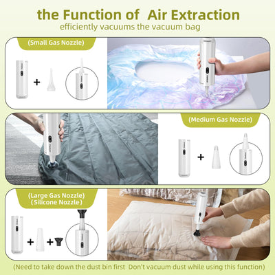 Chuboor Mini Staubsauger Handstaubsauger akku, 15000Pa Leistungsstarker Akku Handstaubsauger Hohe Leistung Mini Staubsauger 6 in 1 mit Luftgebläse/Inflator/Pumpe/LED und SOS-Licht