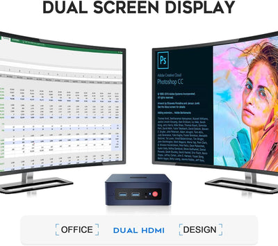 Beelink Mini S Mini-PC W11 Pro, Prozessor der 11. Generation N5095 (max. 2,9 GHz), 8 GB DDR4 + 128 GB SSD, WiFi 5 (802.11 b/g/n/ac), Bluetooth 4.0, Dual HDMI, 4k, USB 3.0