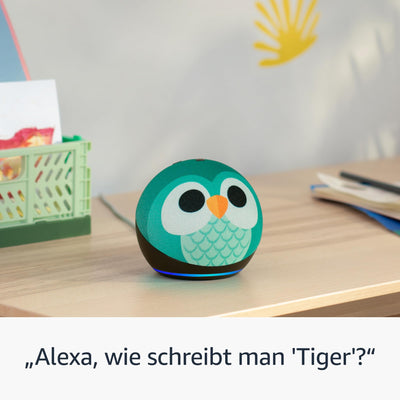 Echo Dot Kids (Neueste Generation) | Smarter WLAN- und Bluetooth-Lautsprecher mit Alexa | 1 Jahr Amazon Kids+ inklusive | Eulen-Design
