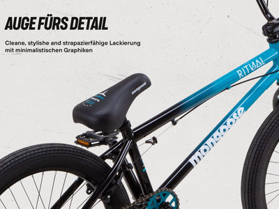 Mongoose Ritual 500 BMX-Rad, 20" Laufräder, Hi-Ten Stahlrahmen, Schwarz, Blau