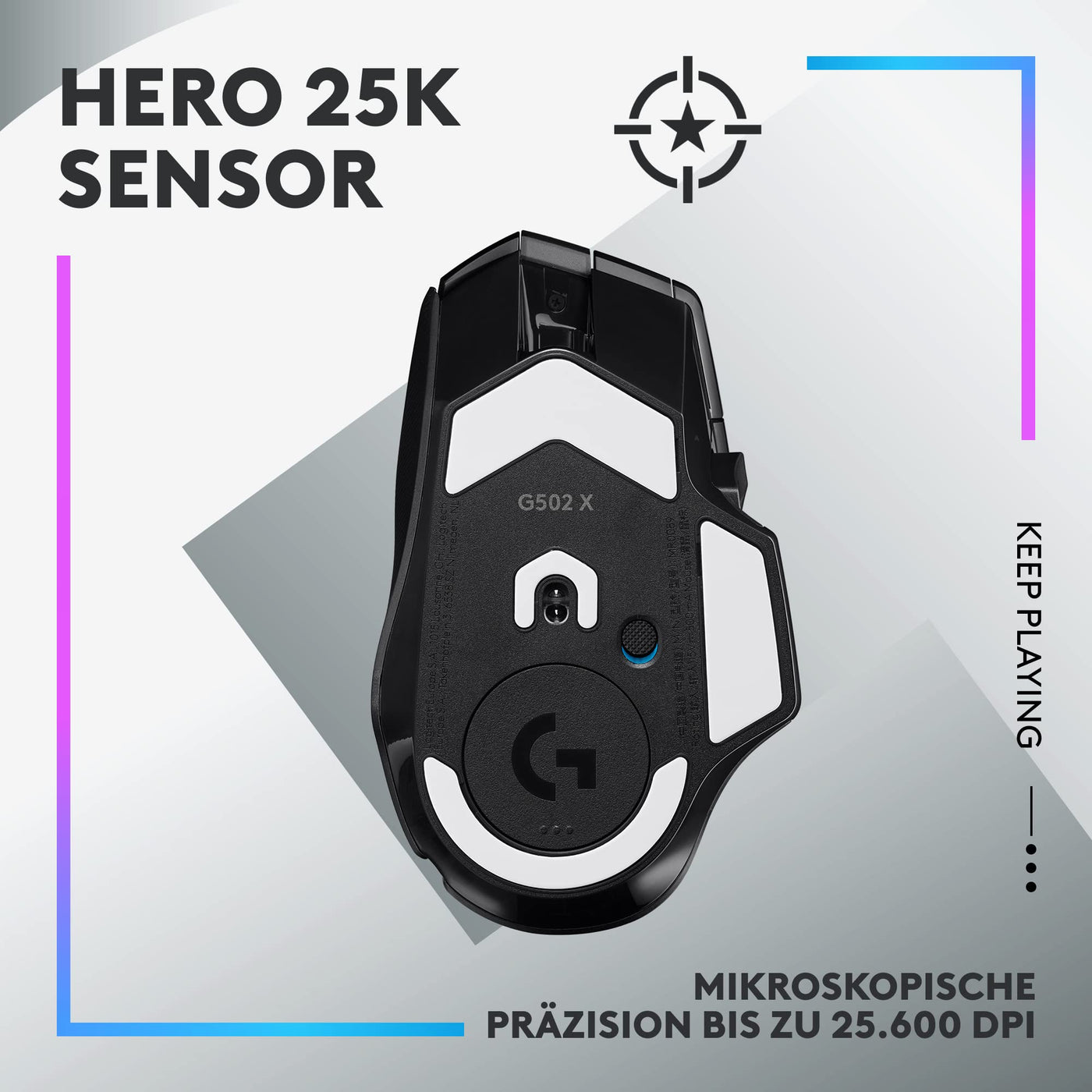 Logitech G502 X PLUS LIGHTSPEED Kabellose RGB-Gaming-Maus - Optische Maus mit LIGHTFORCE Hybridschaltern, LIGHTSYNC RGB, HERO 25K Gaming-Sensor, Kompatibel mit PC - macOS/Windows - Schwarz