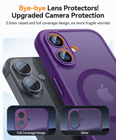 CANSHN für iPhone 16 Plus Hülle mit Kameraschutz für Magsafe (TOP Militärschutz & Magnetkraft) Extrem Haltbarkeit Hülle iPhone 16 Plus Case Stoßfest, Dunkelviolett