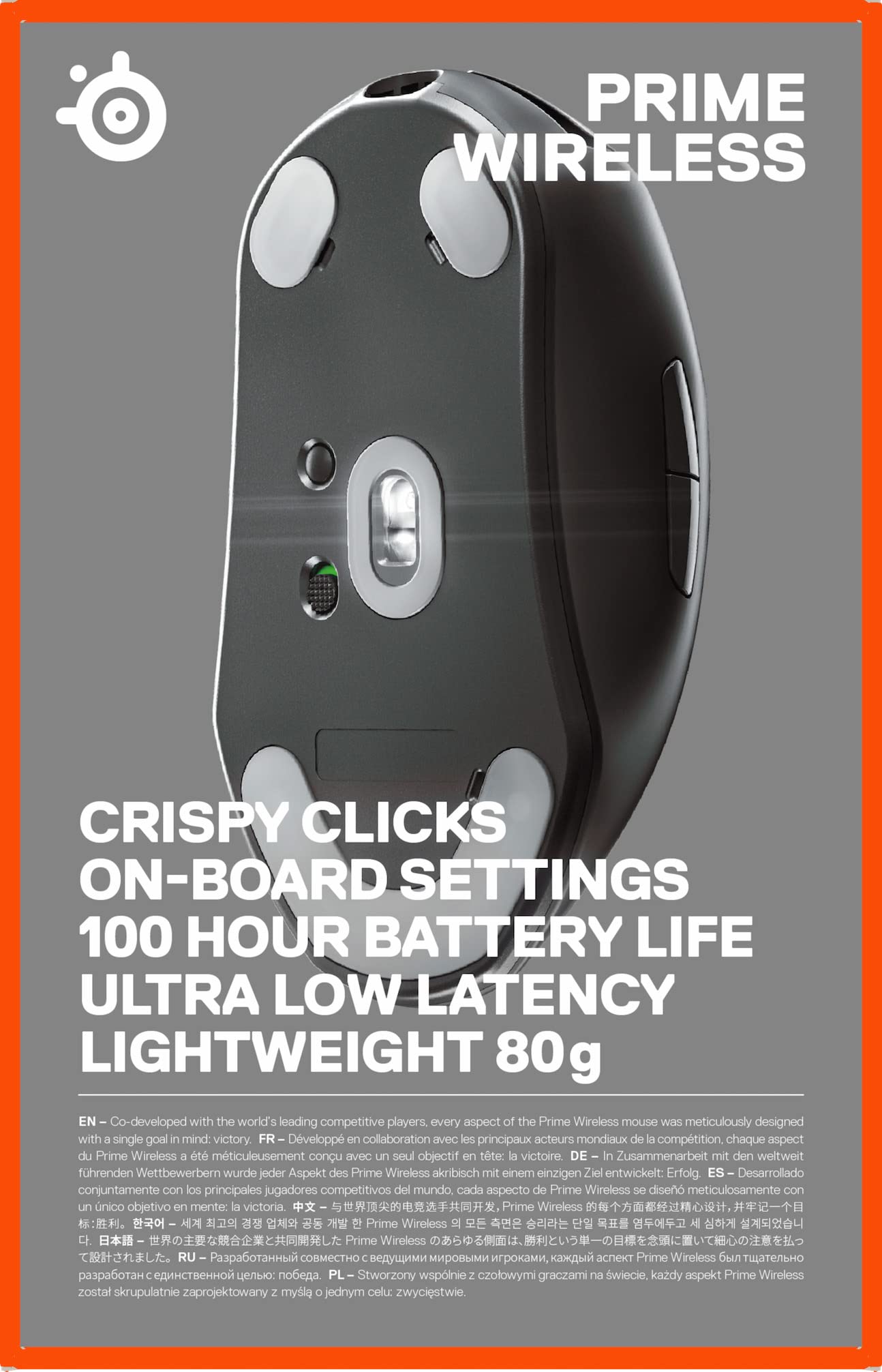 SteelSeries Prime Wireless - Esports Leistung Kabellose Gaming-Maus - 100 Stunden Akkulaufzeit - TrueMove Air Optical Sensor mit 18.000 CPI - Magnetisch-optische Schalter