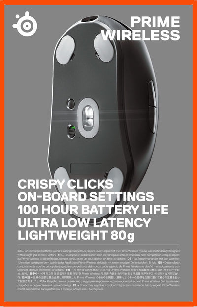 SteelSeries Prime Wireless - Esports Leistung Kabellose Gaming-Maus - 100 Stunden Akkulaufzeit - TrueMove Air Optical Sensor mit 18.000 CPI - Magnetisch-optische Schalter