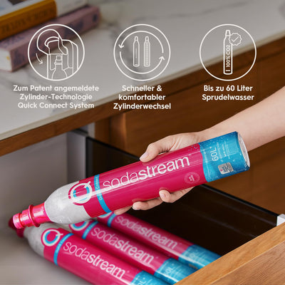 SodaStream Quick Connect Reservezylinder, Kohlensäure für bis zu 60L gesprudeltes Wasser