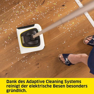 Kärcher Akku-Besen KB 5, elektrischer Besen für die schnelle Bodenreinigung, Lithium-Ionen-Akku, Akkulaufzeit: bis zu 30 min, Schmutzbehälter: 370 ml, flexibles Doppelgelenk, intuitive Bedienung