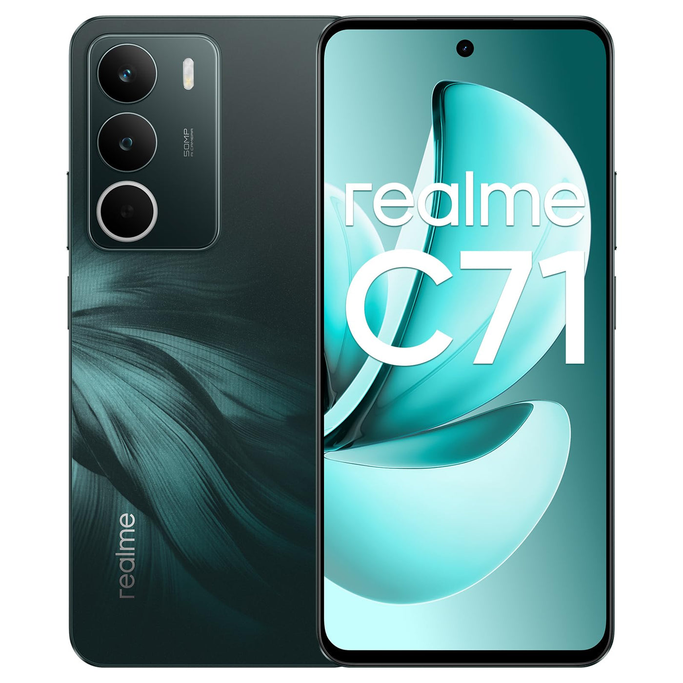 realme C71 5G Smartphone, 6,67" 120Hz Display, 6000mAh Akku, 8+256GB, 50MP Kamera, Octa-Core T7250 Chipsatz, Foresta Ow, ohne Adapter