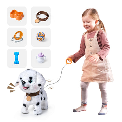 OR OR TU Hund Spielzeug Plüschwelpe Elektronische Haustiere mit Ferngesteuerter, der Läuft und Bellt, Realistisches Interaktives Spielzeug für Kinder Mädchen Junge Geschenk