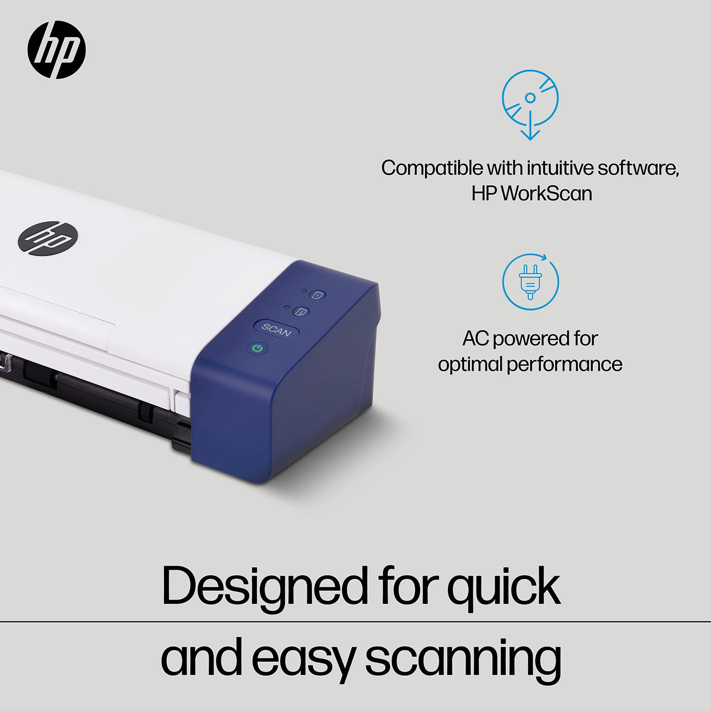 HP Kompakter Desktop Duplex USB Mobiler Dokumenten- & Foto-Scanner mit Auto-Feed Tray für tragbares 2-seitiges digitales Scannen