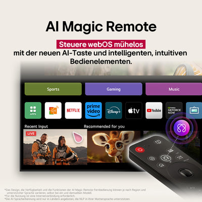LG OLED55G57LW TV 55 Zoll (139 cm) 4K OLED evo AI TV (α11 Gen2 4K AI Prozessor, webOS 25, 120Hz (VRR bis zu 165Hz)) [Modelljahr 2025]