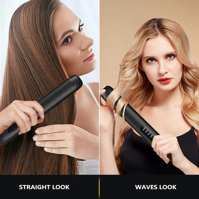 Glätteisen Kabellos, Kabelloser Haarglätter und Lockenwickler 2 in 1, Wiederaufladbares Tragbares USB Glätteisen, Kabelloser Mini Reiseglätter mit 4 Ainstellbaren Temperaturen, 5000mAh-Akku