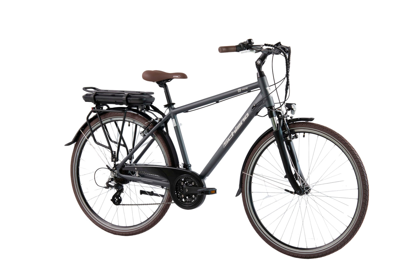 F.lli Schiano E-Ride, E Bike Trekking 28 Zoll, 36V 10.4Ah Abnehmbarer Akku, Motor 250W 40Nm, Trekking EBike für Herren, Schwarz
