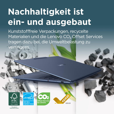 Lenovo Yoga Slim 7X Laptop | Copilot+ PC | 14,5" 3K OLED 90Hz Display | Qualcomm Snapdragon X1 Elite | 32GB RAM | 1TB SSD | Integrierte Grafik | Win11 Home | QWERTZ | 1,28kg | blau