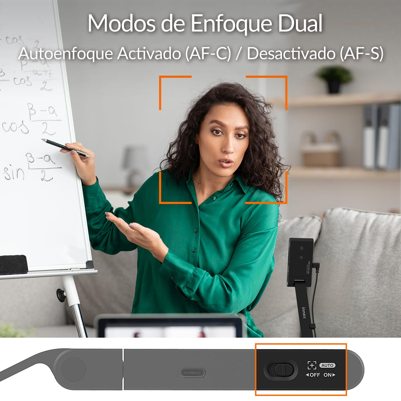 Innex DC500, Tragbare 13MP 4K USB Dokumentenkamera und Webcam, Rauschunterdrückungsmikrofon, Dualer Autofokus, Auto-Flip, Unterstützt Win/Mac/Chromebook, Für Fernunterricht und -lehre