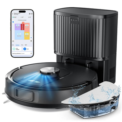 Vexilar W11 Staubsauger Roboter mit Wischfunktion, 3L Saugroboter mit Absaugstation, 6000Pa Saugkraft, 180Min Laufzeit, LiDAR Navigation, 15 No-Go Zonen, APP Steuerung, Ideal für Teppich und Tierhaare