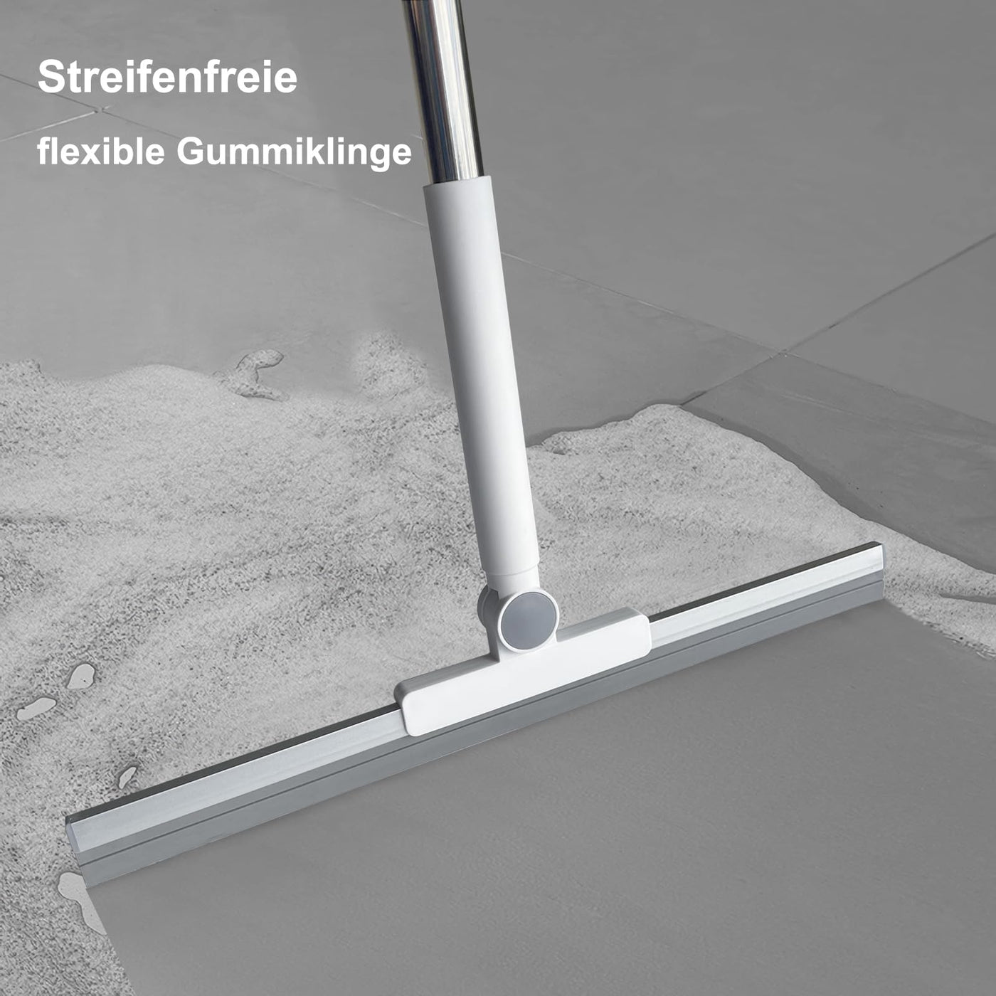 SUIXI Duschabzieher, Wasserabzieher mit 42cm Silikon Lippe, 3 Teile Griff 130cm, Entfernt Wasser, Tierhaare und Seifenwasser, Wasserschieber für Badezimmerböden, Fenster, Spiegel