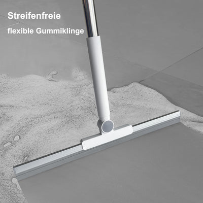 SUIXI Duschabzieher, Wasserabzieher mit 42cm Silikon Lippe, 3 Teile Griff 130cm, Entfernt Wasser, Tierhaare und Seifenwasser, Wasserschieber für Badezimmerböden, Fenster, Spiegel