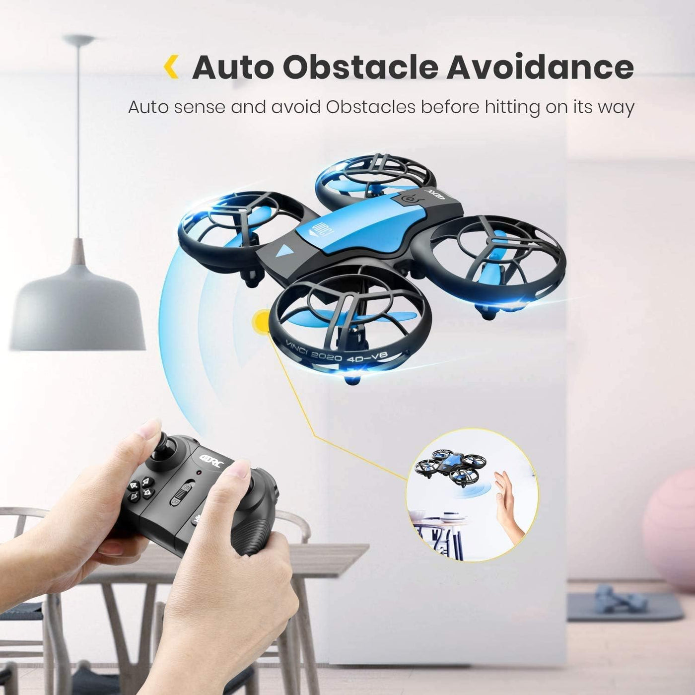 4DRC Mini Drohne für Kinder Handbetriebener RC Quadcopter mit 3 Batterien Längere Flugzeit, Höhenhaltung, Headless-Modus, Throwing GO, 3D Flip und 3 Geschwindigkeitsmodi Flugzeug für Anfänger, Blau