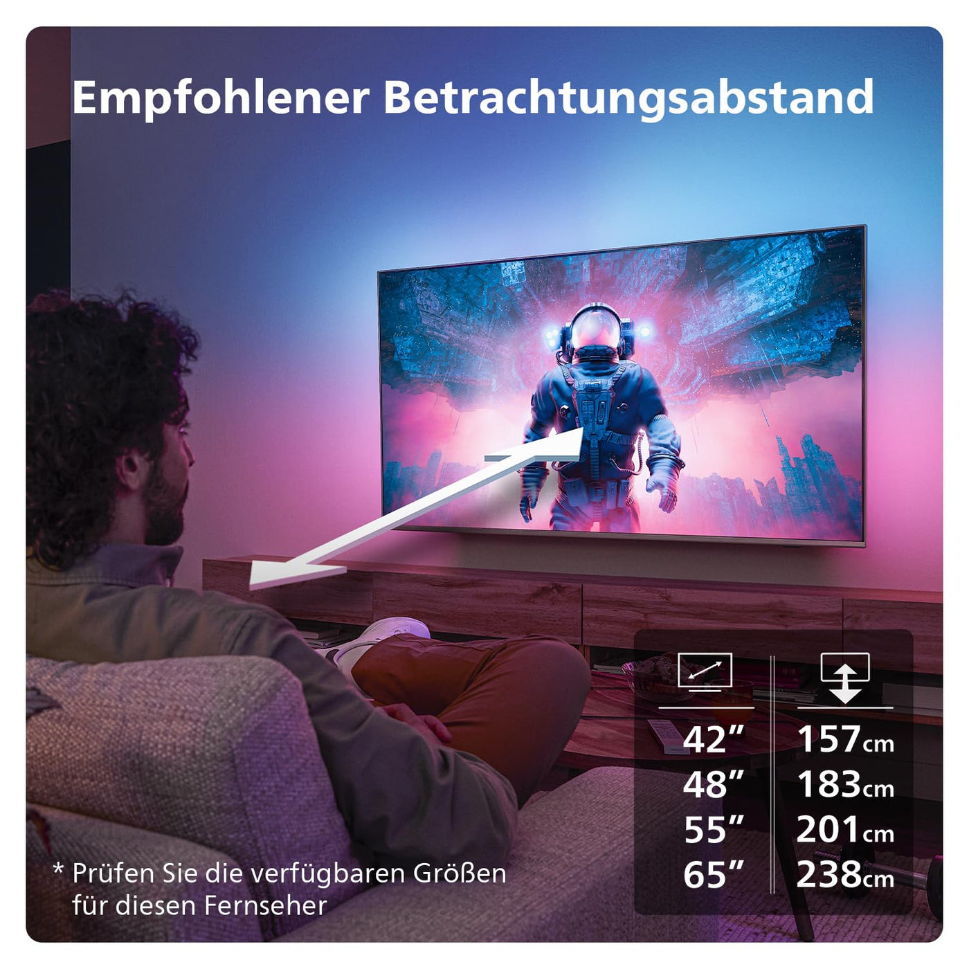 Philips Ambilight 65OLED809 4K OLED Smart TV - 65-Zoll Display mit P5 AI Perfect Picture, Ultra HD Google TV, Dolby Vision und Dolby Atmos Sound - Funktioniert mit Alexa und Google Sprachassistent