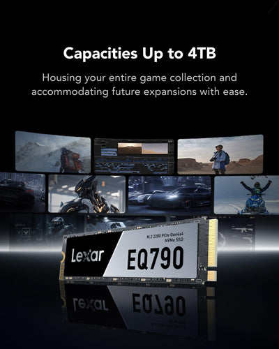 Lexar EQ790 1TB SSD M.2 2280 PCIe Gen4x4 NVMe 1.4, Interne SSD, 7000 MB/s Lesen, 5000 MB/s Schreiben für Intensive Workloads, PS5 & PC Gaming, Leistungsstarkes internes Solid State Laufwerk