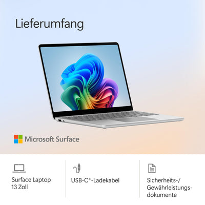 Microsoft Surface Laptop | Copilot+ PC | 13” LCD Touchscreen | Snapdragon® X Plus | 16GB RAM | 512GB Speicher | Neuestes Modell | Platin